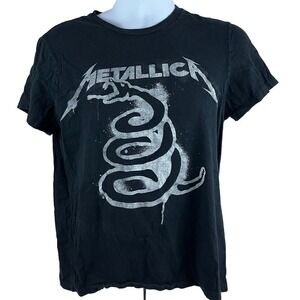 Metallica Black Album T-Shirt‎ Medium Coiled Snake Logo Enter Sandman